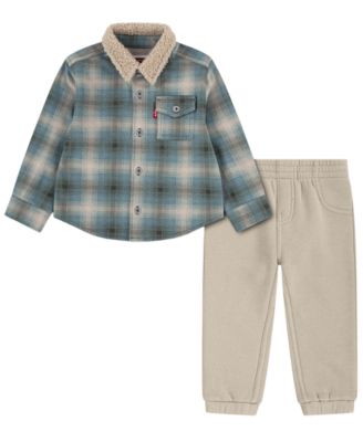 Levi's® комплект из рубашки в клетку с длинным рукавом и джоггеров для мальчиков, 2 предмета