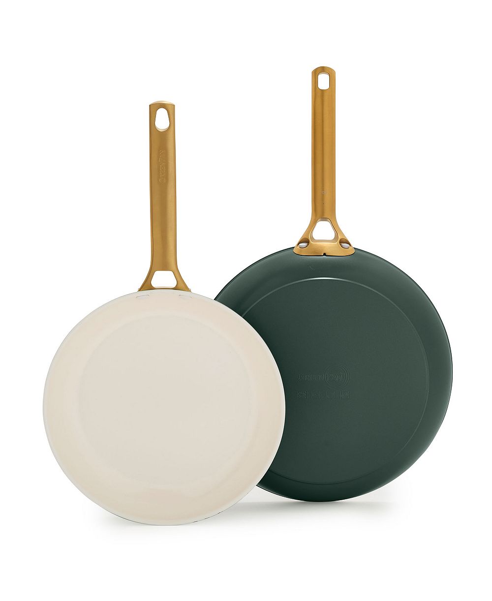 GreenPan Reserve Pro Cream Ceramic Nonstick 10" and 12" Frypan Set