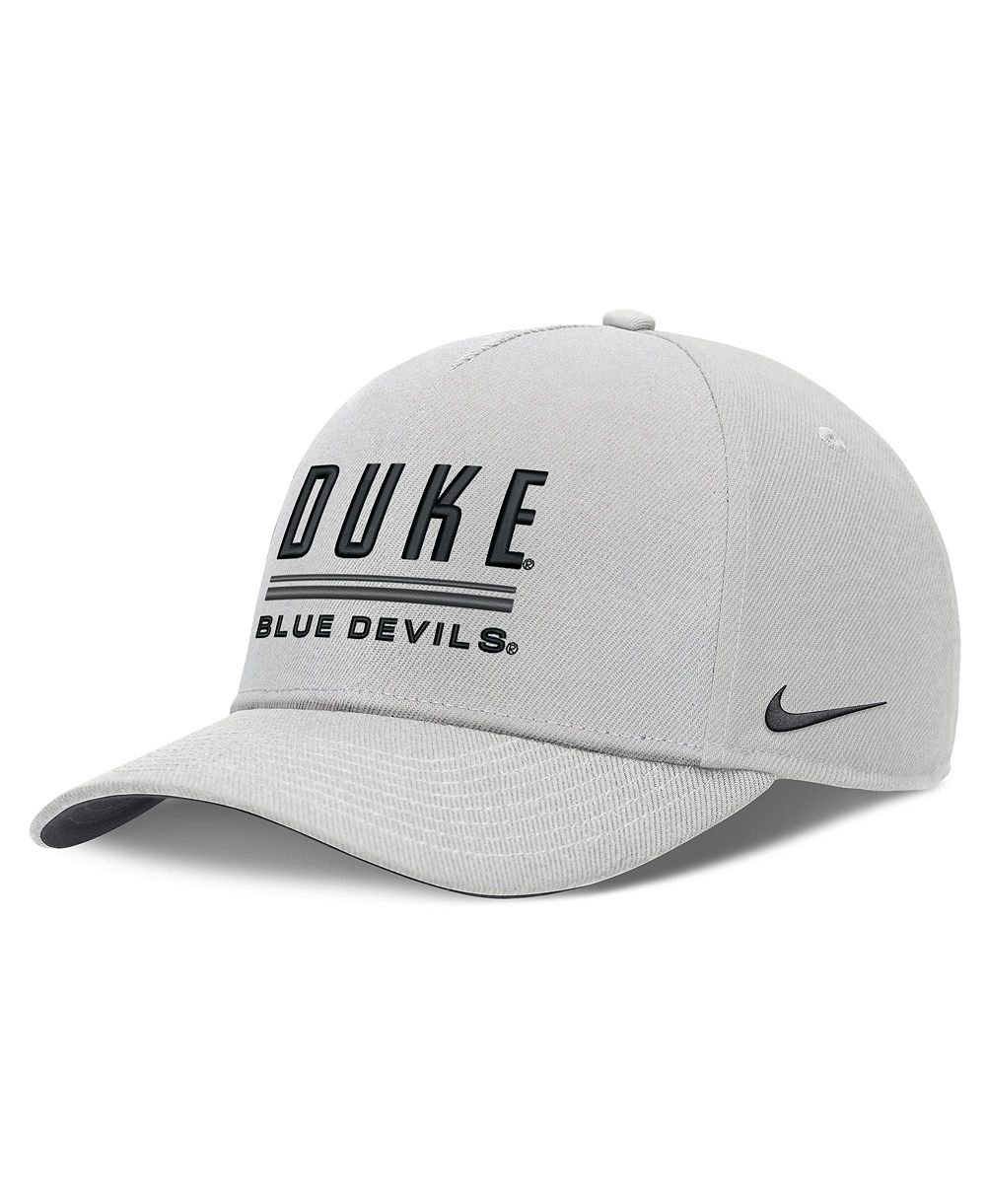 Мужская регулируемая кепка Nike Gray Duke Blue Devils 2026 Sideline Dri-FIT Rise