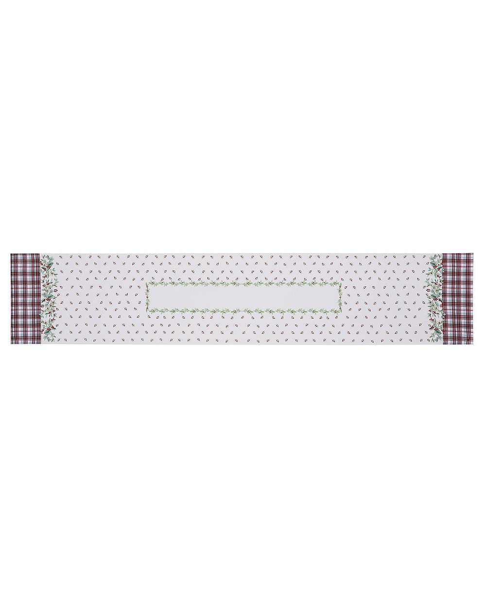 Avanti Holly Plaid Holiday Table Runner, 14" x 72"