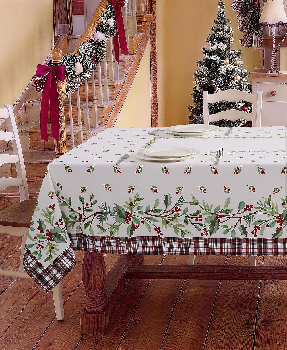 Avanti праздничная скатерть Holly Plaid