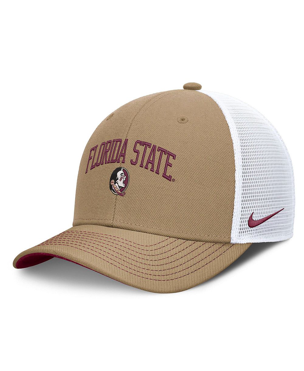 Men's and Women's Nike Beige/Garnet Florida State Seminoles Primetime Arched Trucker Adjustable Hat