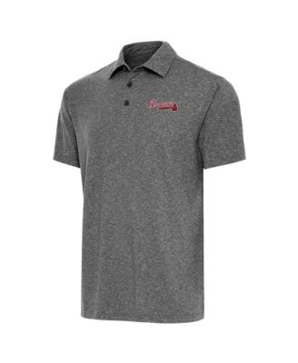 Antigua Men's Heather Black Atlanta Braves Par Polo Shirt