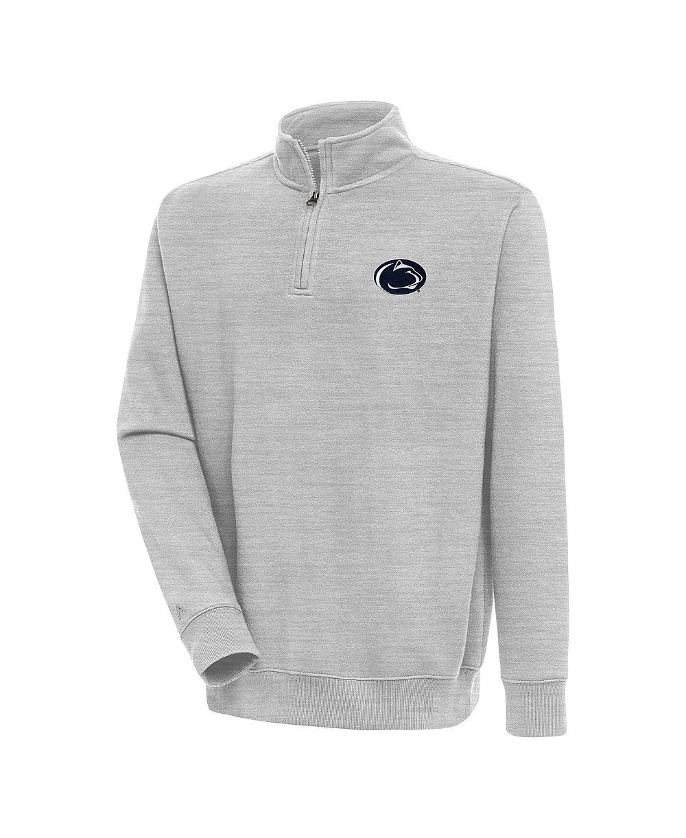 Мужская толстовка на молнии Antigua Heather Gray Penn State Nittany Lions Victory