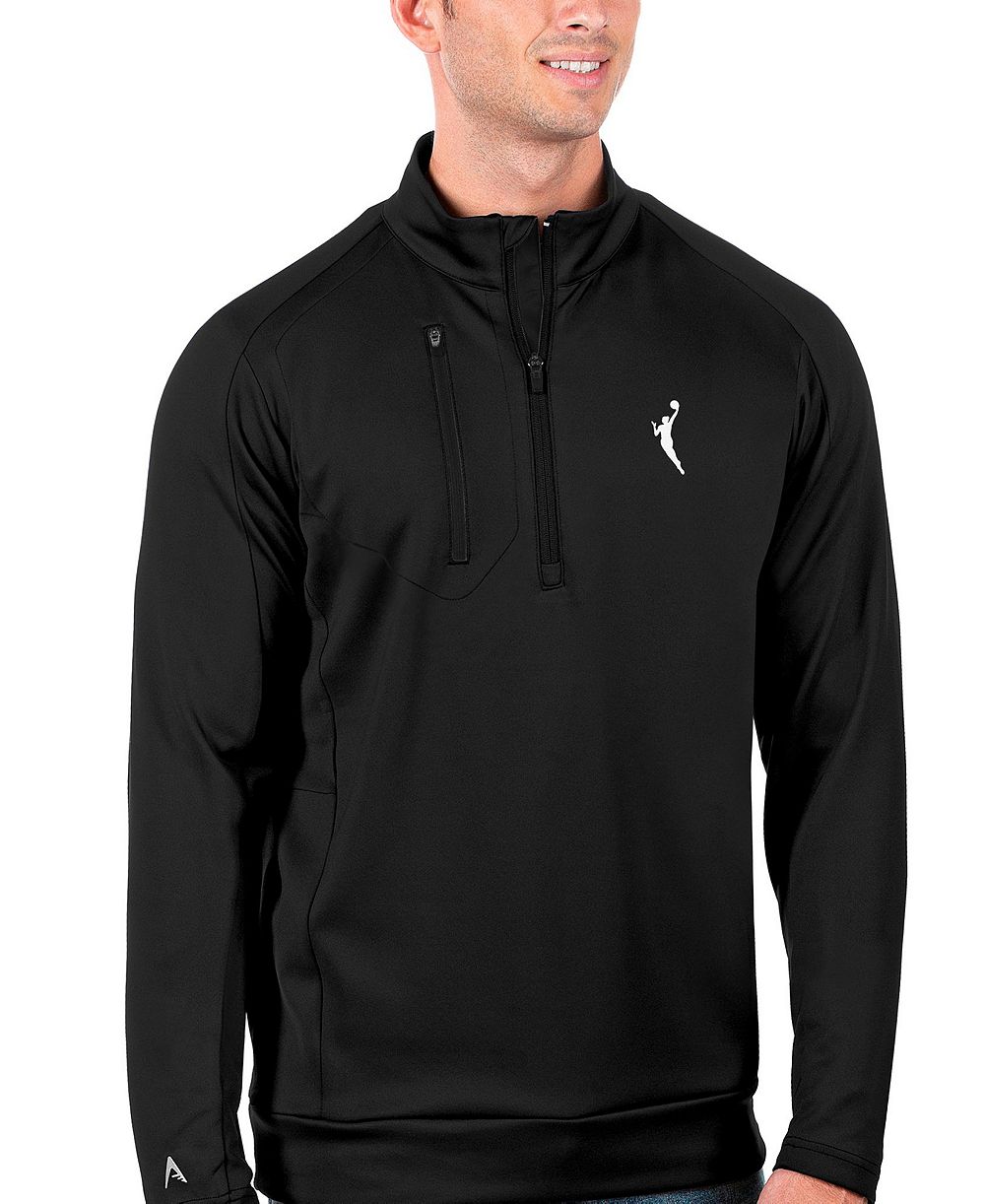 Мужская толстовка Antigua Men's Black WNBA Logowoman Generation с молнией на четверть