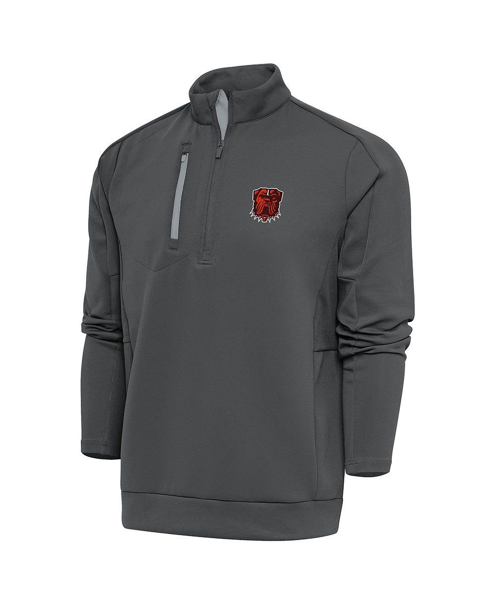 Мужская серая толстовка Antigua Cleveland Browns Generation Quarter-Zip Pullover