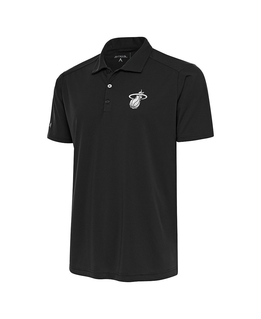 Antigua Мужская рубашка-поло Miami Heat Metallic Logo Tribute Desert Dry, серая