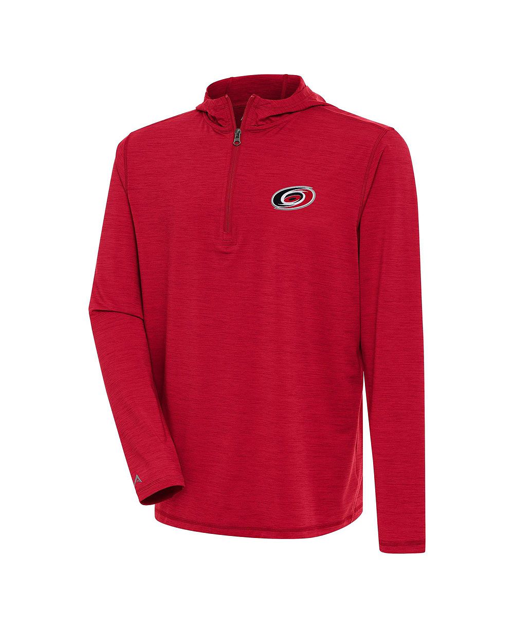 Мужской худи Antigua Heather Red Carolina Hurricanes Tidy Quarter-Zip Pullover