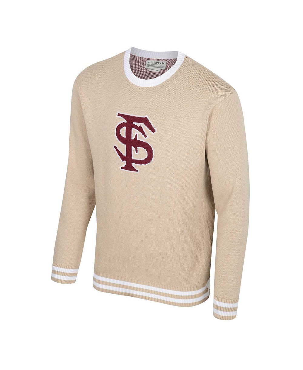 Uscape Apparel Men's and Women's Tan Florida State Seminoles Renew Knit Vintage Pullover Sweater