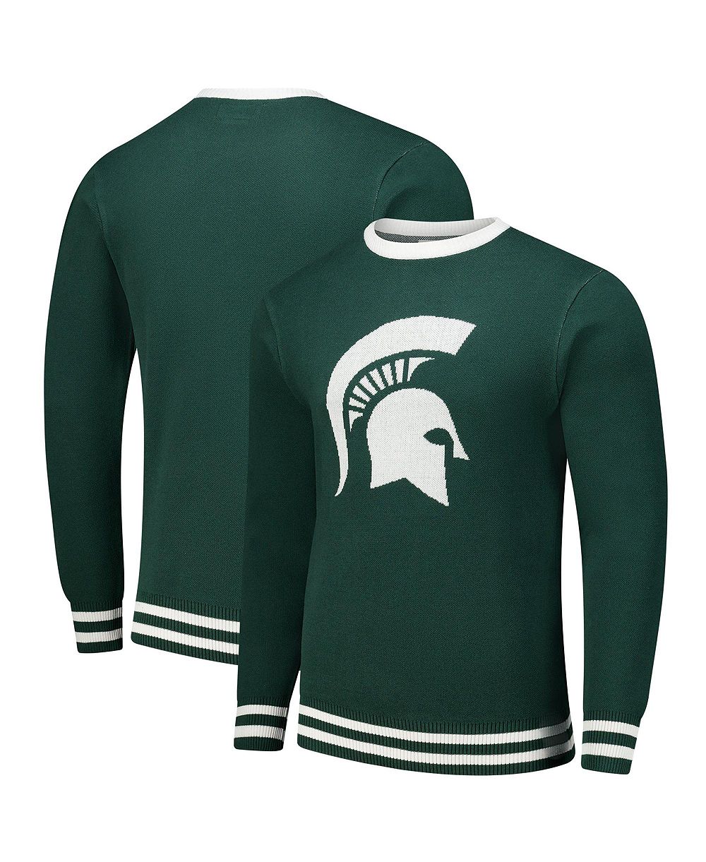 Универсальный свитер Uscape Apparel Green Michigan State Spartans Renew Knit Vintage Pullover