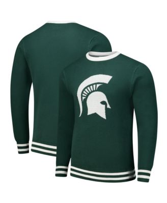 Uscape Apparel Men's and Women's Green Michigan State Spartans Renew Knit Vintage Pullover Sweater