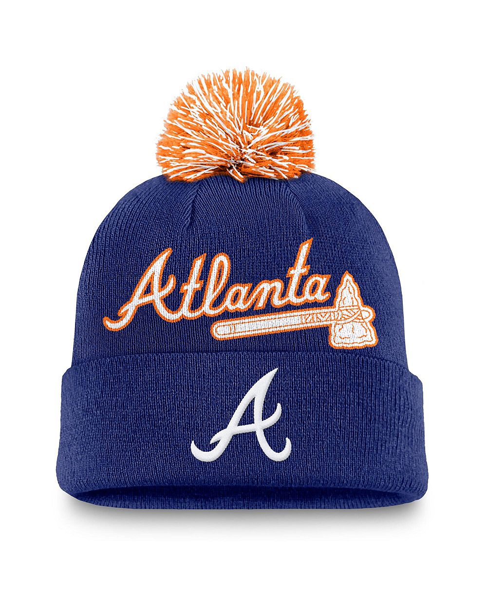 Nike Men's Royal Atlanta Braves Peak Cuffed Knit Hat with Pom
