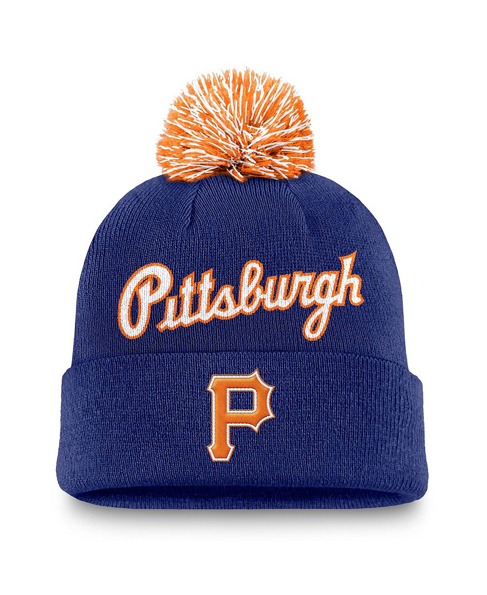 Nike Men's Royal Pittsburgh Pirates Peak Cuffed Knit Hat with Pom