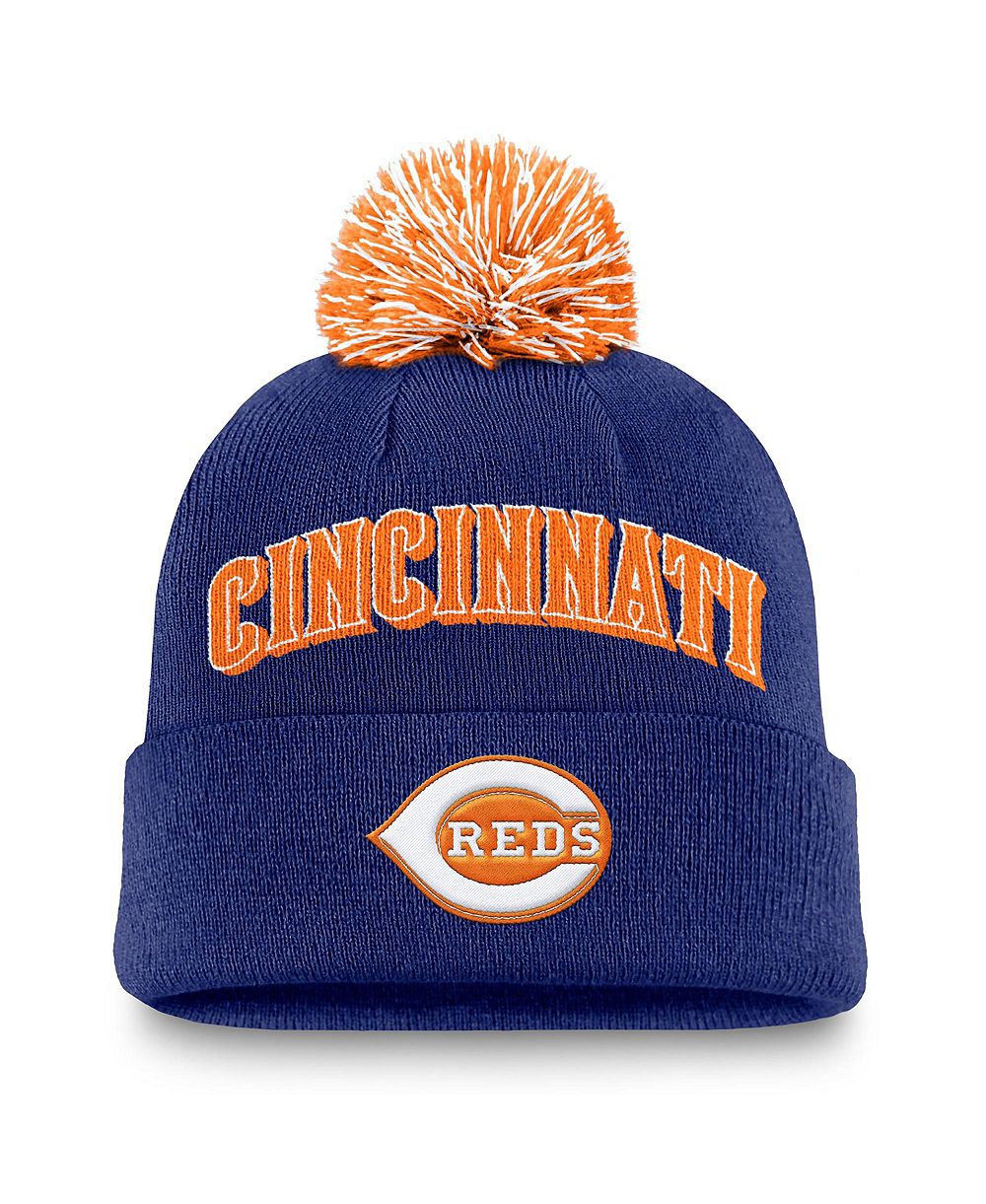 Nike мужская вязаная шапка с помпоном Peak Cuffed Royal Cincinnati Reds