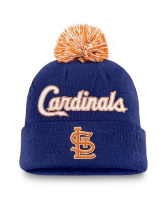 Мужская вязаная шапка Nike с помпоном и отворотом для St. Louis Cardinals цвета Royal