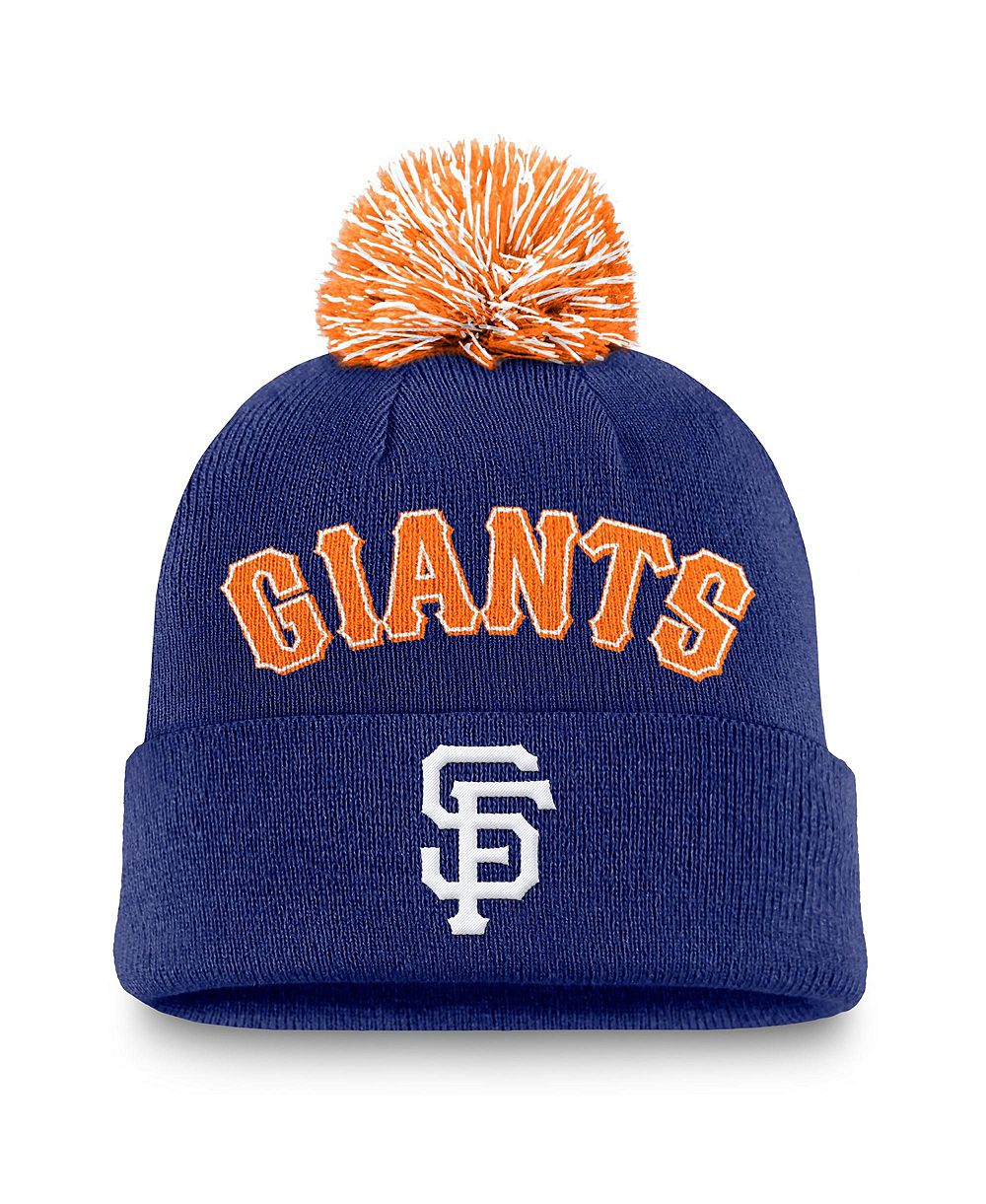 Nike мужская вязаная шапка с помпоном Peak Cuffed Royal San Francisco Giants