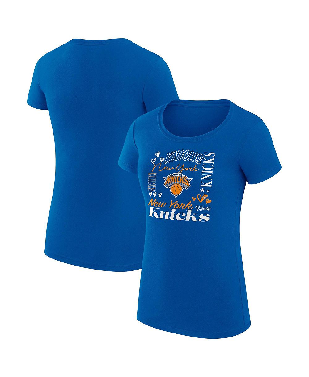 G-III 4Her by Carl Banks Женская футболка New York Knicks Blue Super-Slim Fit Lightweight