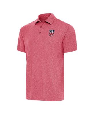 Antigua Мужская рубашка-поло USMNT Par 3 в цвете Heather Red