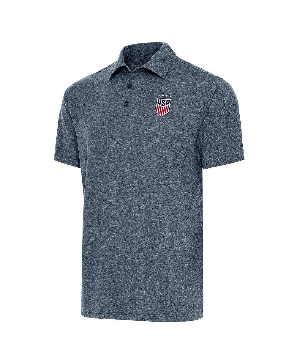 Antigua Мужская рубашка поло USWNT Par 3 цвета Heather Navy