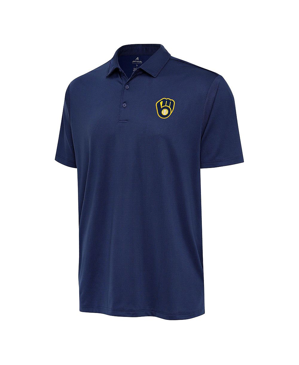 Antigua Мужская рубашка поло Milwaukee Brewers Big Tall Ellipse Navy