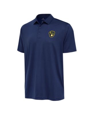 Antigua Мужская рубашка поло Milwaukee Brewers Big Tall Ellipse Navy