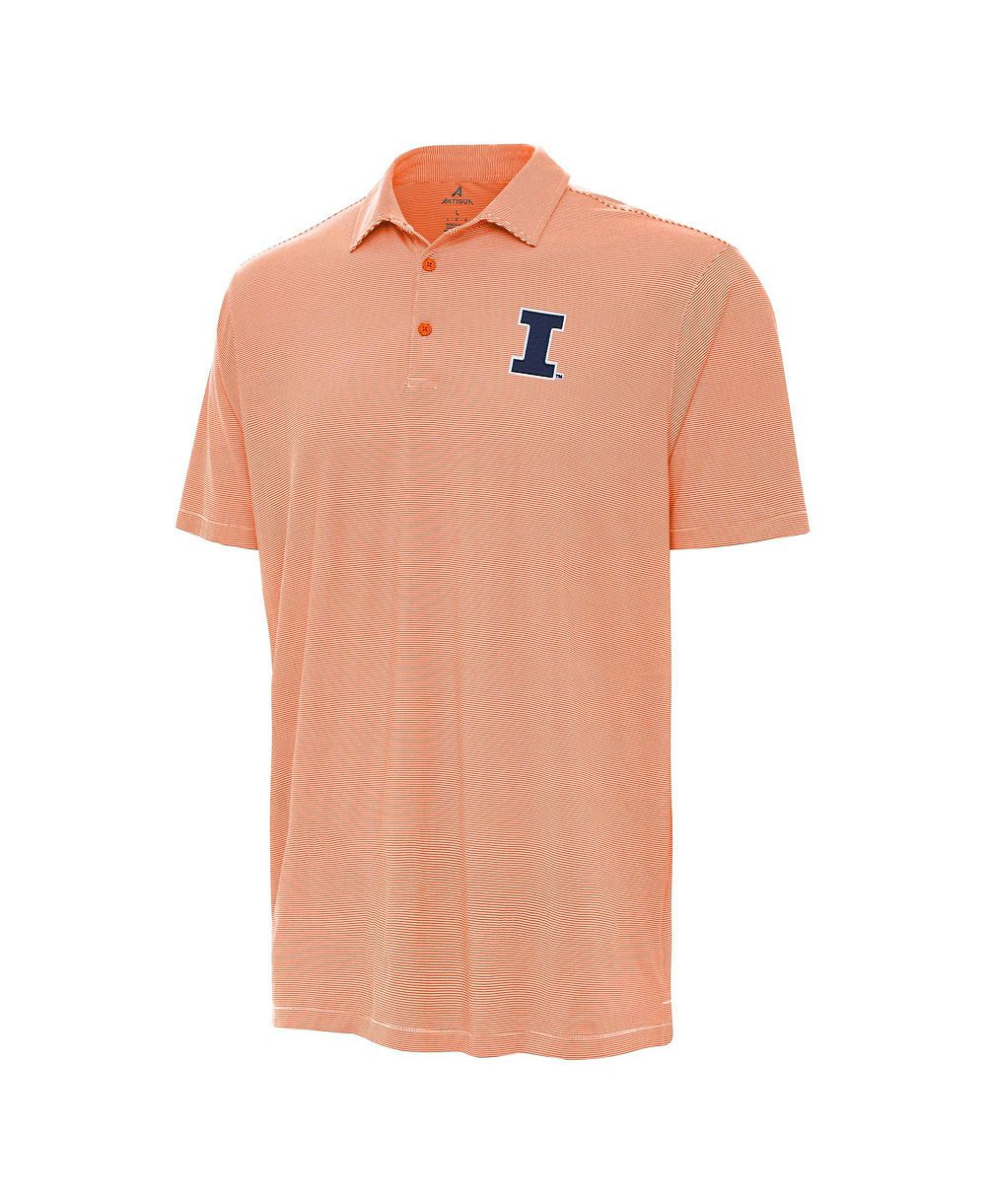Мужская рубашка-поло Antigua Orange/White Illinois Fighting Illini Twine