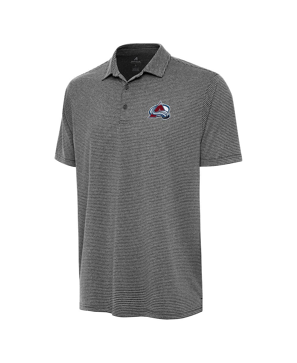 Мужская рубашка-поло Antigua Heather Black Colorado Avalanche Scheme