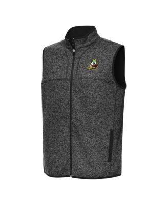 Мужской флисовый жилет Antigua Heather Black Oregon Ducks Fortune Full-Zip