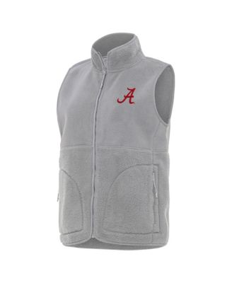 Antigua Women's Gray Alabama Crimson Tide Nostalgic Full-Zip Vest
