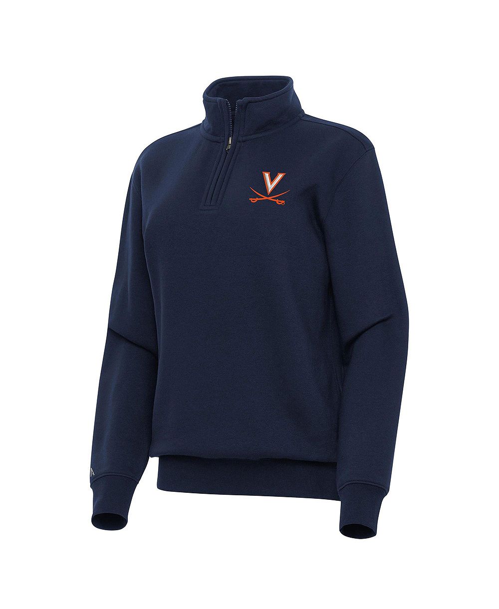 Antigua Женская свитшот Victory Quarter-Zip Navy Virginia Cavaliers