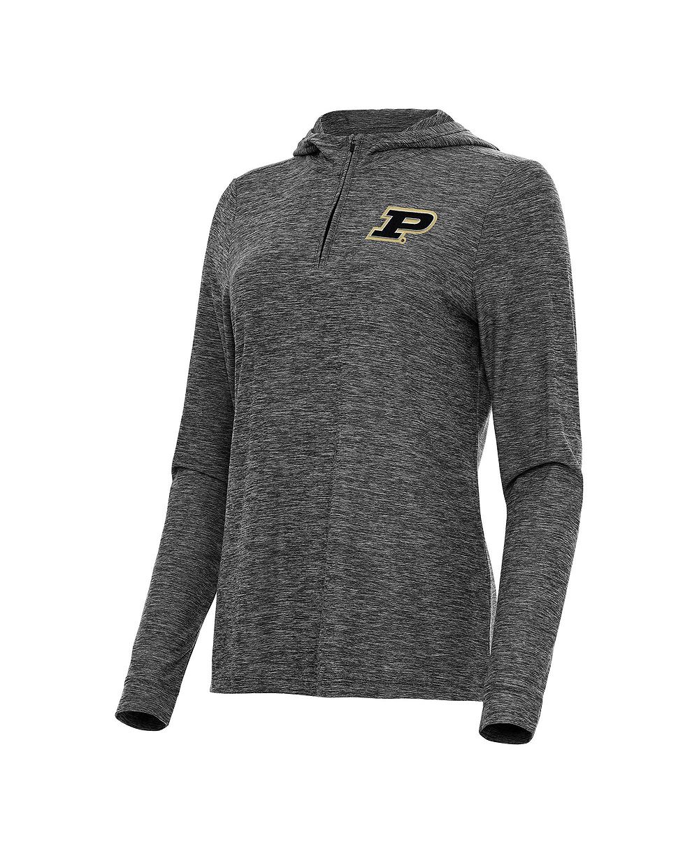 Antigua Женский темно-серый худи Purdue Boilermakers Daybreak Quarter-Zip