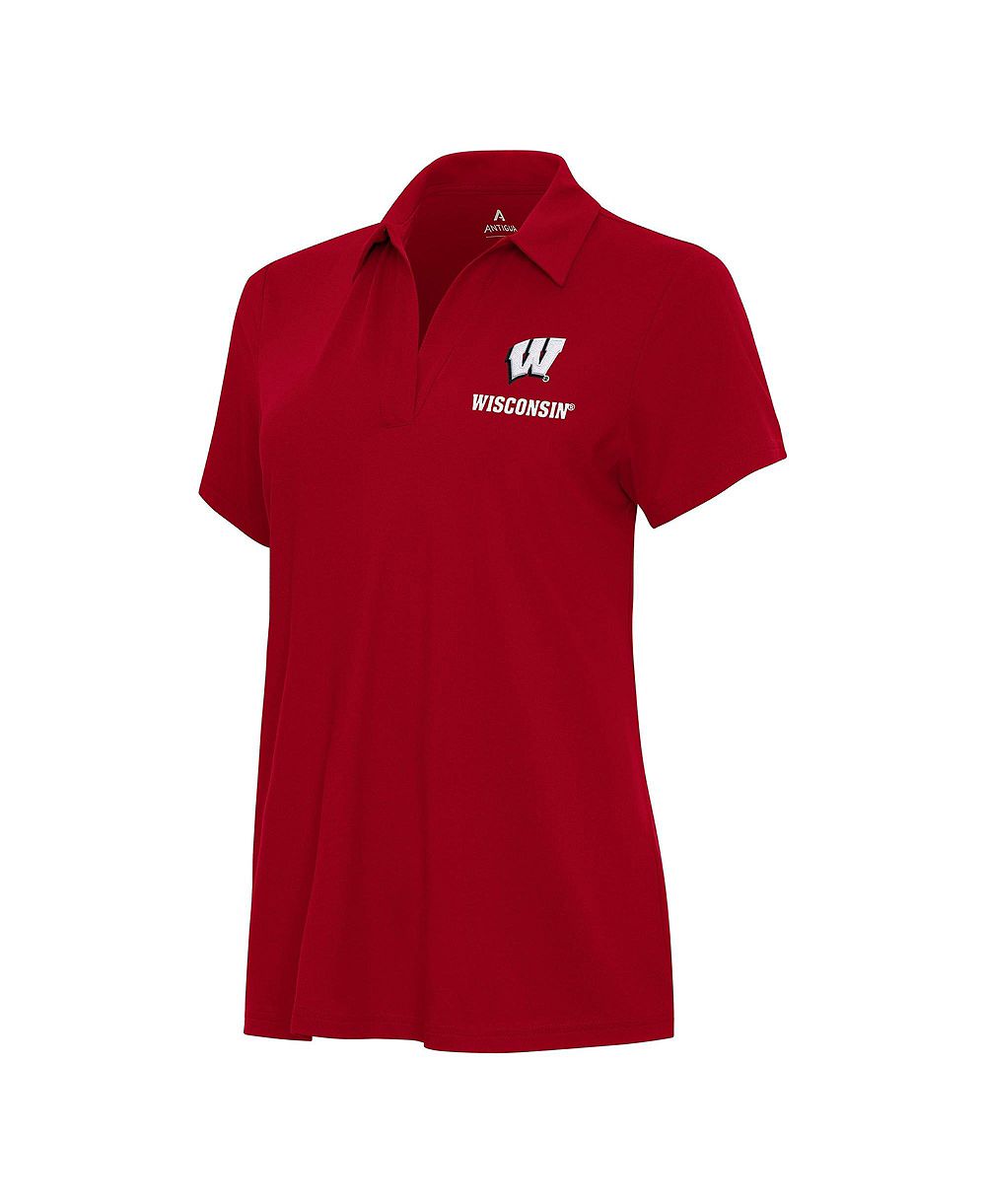 Antigua Женская красная рубашка поло Wisconsin Badgers Era