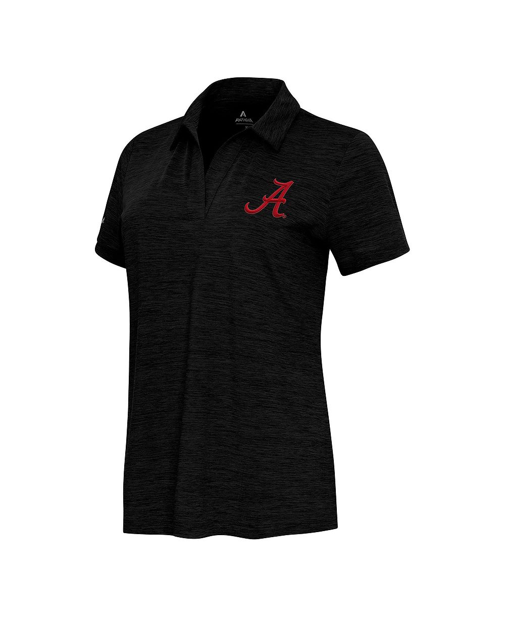 Antigua Женский поло с V-образным вырезом Heather Black Alabama Crimson Tide Layout
