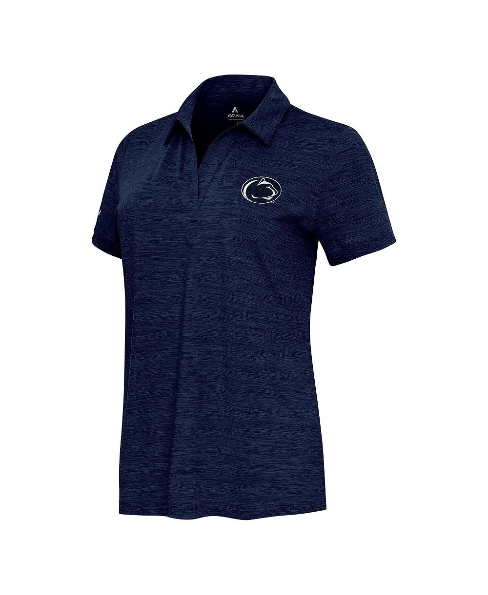 Женская рубашка-поло Antigua Heather Navy Penn State Nittany Lions Layout V-Neck