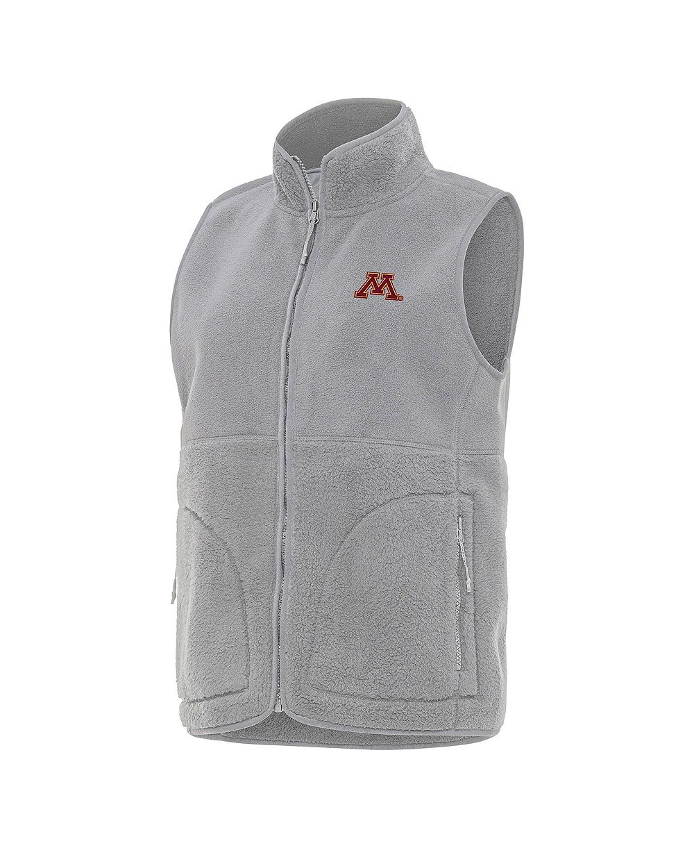 Antigua Женская серая жилетка Minnesota Golden Gophers Nostalgic Full-Zip