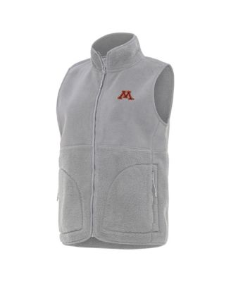 Antigua Women's Gray Minnesota Golden Gophers Nostalgic Full-Zip Vest