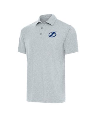 Antigua Men's Heather Gray Tampa Bay Lightning Big & Tall Par 3 Polo Shirt