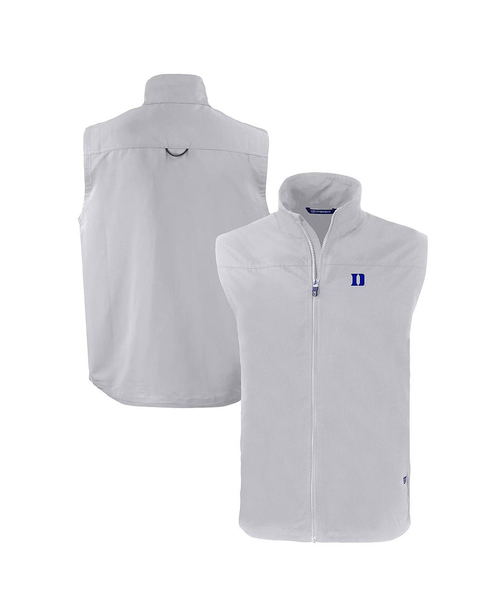 Cutter & Buck Men's Gray Duke Blue Devils Charter Full-Zip Vest