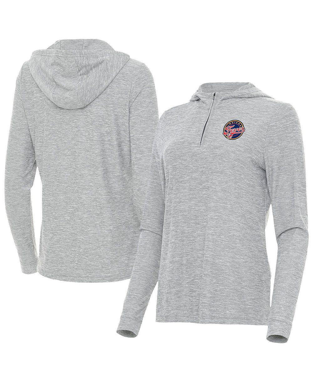 Antigua Women's Heather Gray Indiana Fever Daybreak Quarter-Zip Hoodie