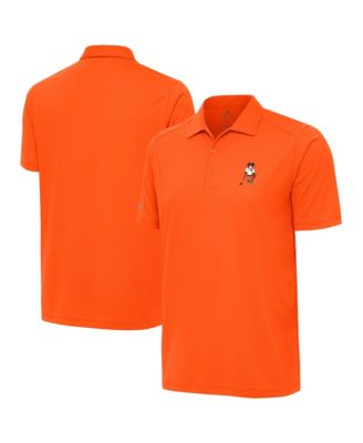 Поло Antigua Men's Orange Clemson Standing Tiger Golf Tribute