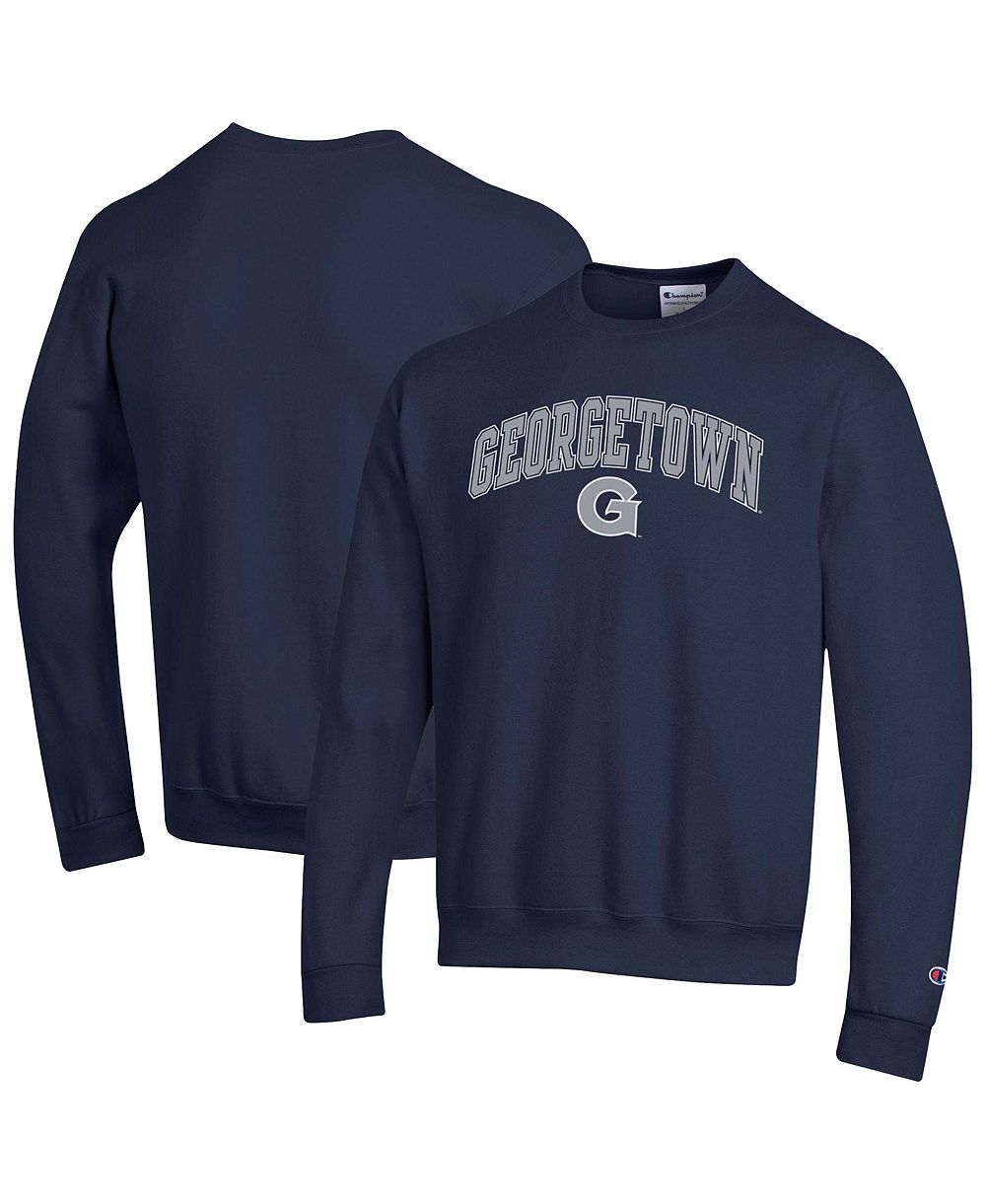 Мужской джемпер Champion Navy Georgetown Hoyas Arch Over Logo Pullover Sweatshirt