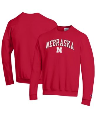 Champion Men's Champion Scarlet Nebraska Huskers Arch Over Logo Pullover Sweatshirt