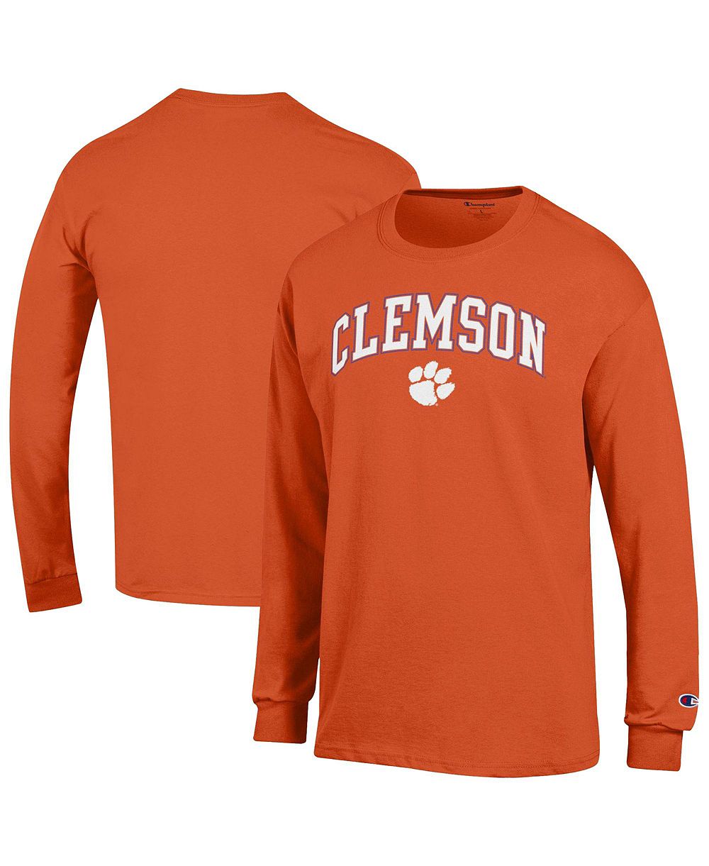 Мужская футболка Champion Orange Clemson Tigers Arch Over Logo Long sleeves