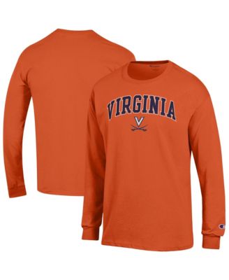 Champion Мужская футболка Champion Orange Virginia Cavaliers Arch Over Logo Long sleeves