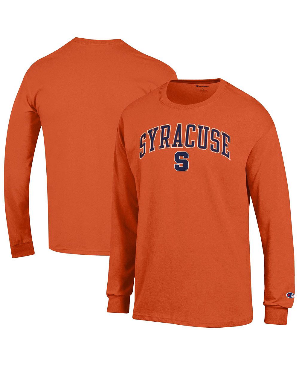 Мужская футболка Champion Orange Syracuse Orange Arch Over Logo Long sleeves