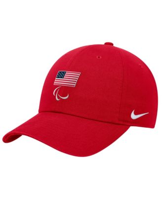 Nike Big Boys and Girls Red U.S. Paralympics Crest Logo Club Adjustable Hat