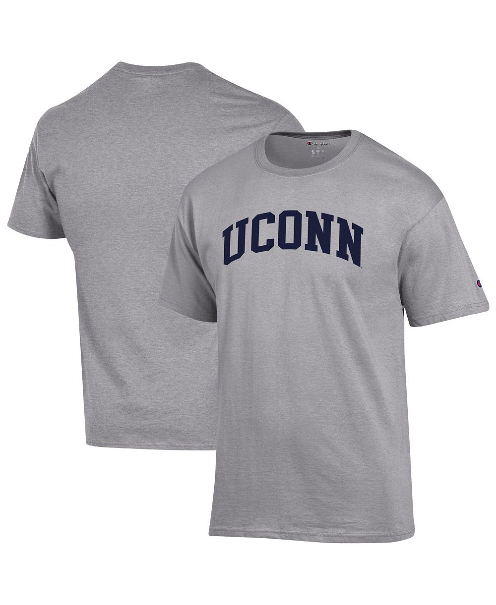 Champion Men's Heather Gray UConn Huskies Basic Arch T-Shirt