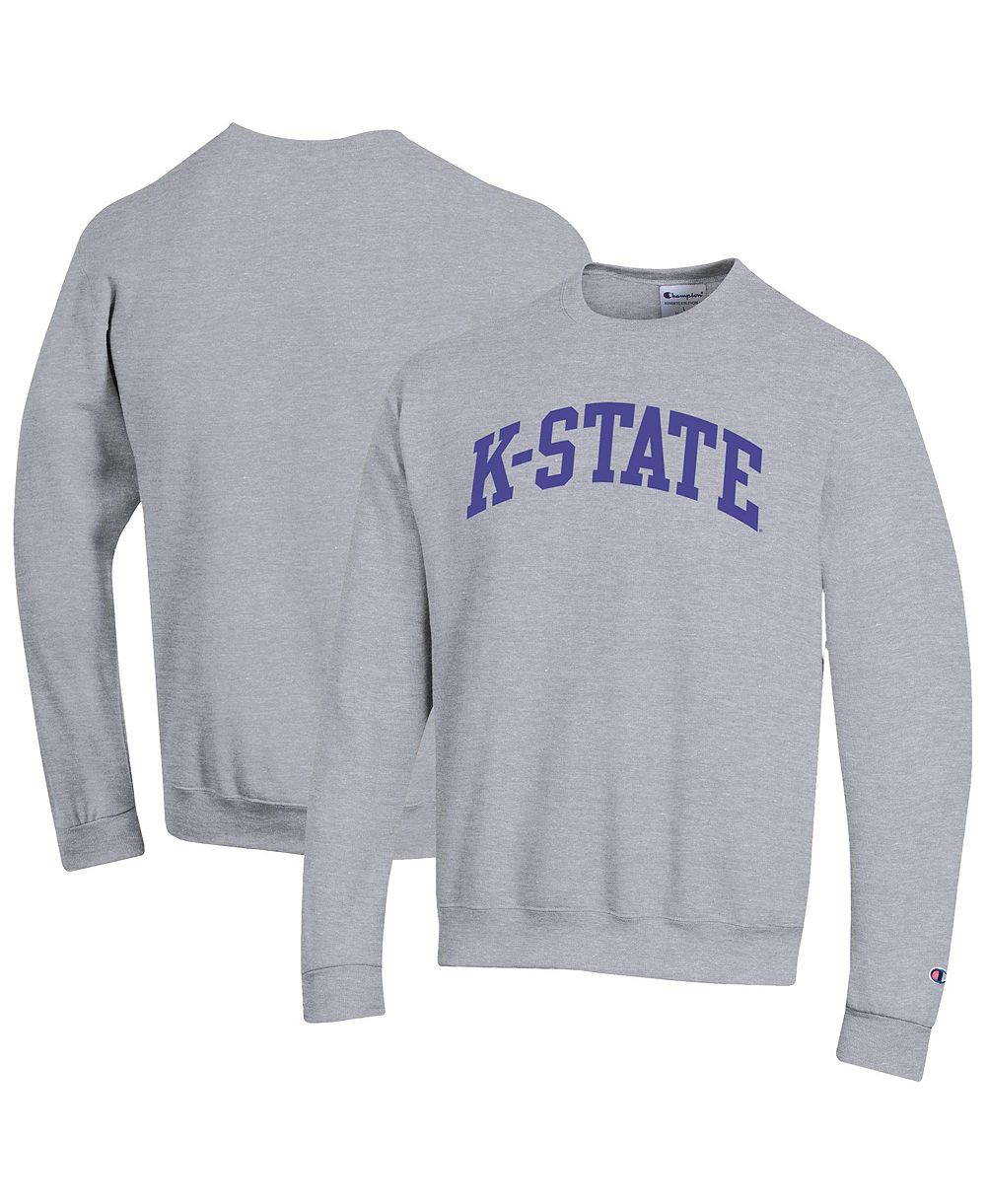 Champion Мужской серый свитшот-толстовка Kansas State Wildcats Basic Arch Fleece Pullover