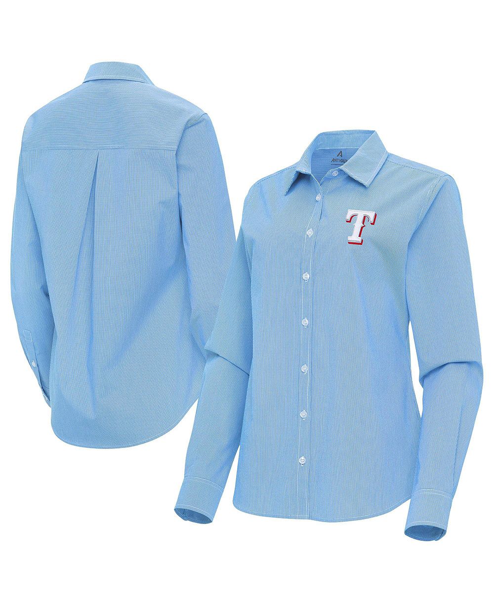 Antigua Женская Powder Blue Texas Rangers Porter Woven Long sleeves Button-Up Shirt