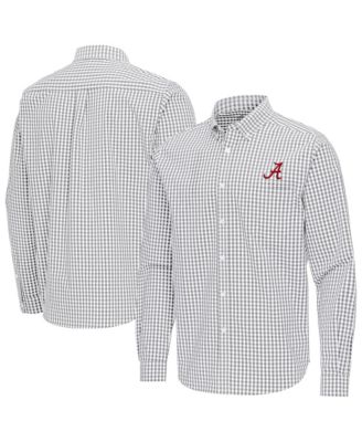 Мужская рубашка Antigua Gray Alabama Crimson Tide Ellis Woven Tri-Blend Long sleeves Button-Down